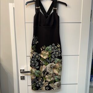 Ted baker London Floral Black bodycon Dress